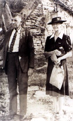 A.C. Reynolds and Nannie Woods Reynolds in their 70's, at The Farm